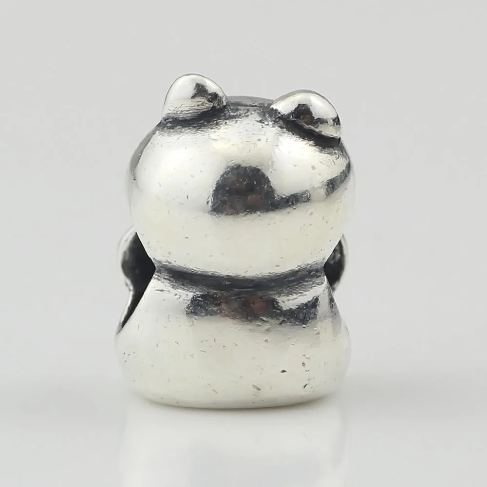 Шарм-бусина из серебра 925 пробы мигающий котенок для европейского браслета