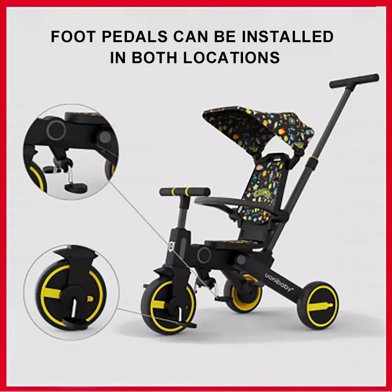 Коляска IMBABY многофункциональная 7 в 1 детский трехколесный велосипед с одной