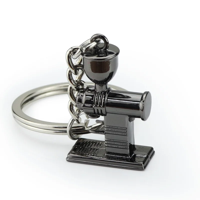 Creative Barista Coffee Tamper Keychain Coffee Machine Handle Moka Pitcher Keyring Portable Coffeeware Espresso Accessories Gift