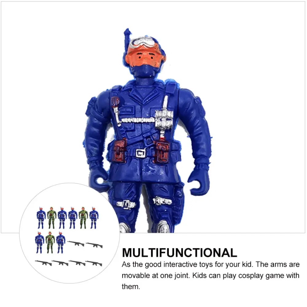 

9pcs Cartoon Creative Kids Soldier Figurine Toys Solider Figures Toys With Weapons
