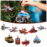 1pcs christmas ornaments hanging gift product family creative car train christmas tree decoration pendant home holiday party car