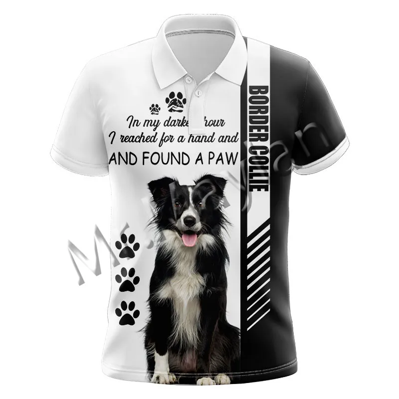 

Fashion Animal Bordr Collie Men's Leisure Polo Shirt 3D Print Unisex Colorful Hipster Streetwears T-shirts Beach Short Top S-484
