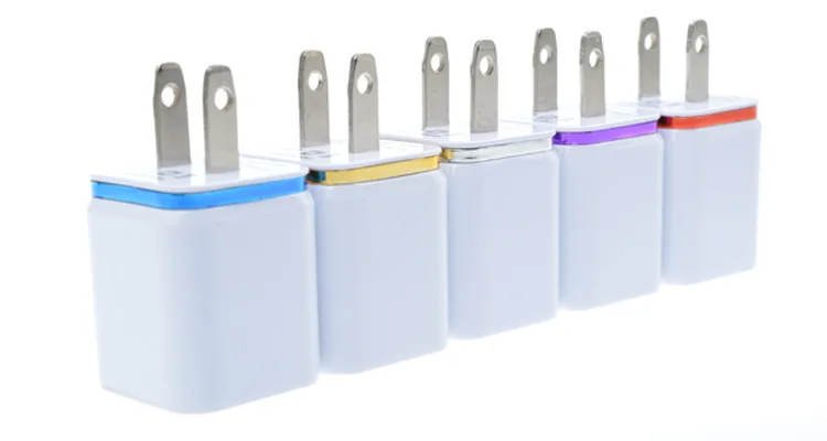 Цветной адаптер питания переменного тока с 2 USB-портами + 1 А 300 шт./лот | Мобильные