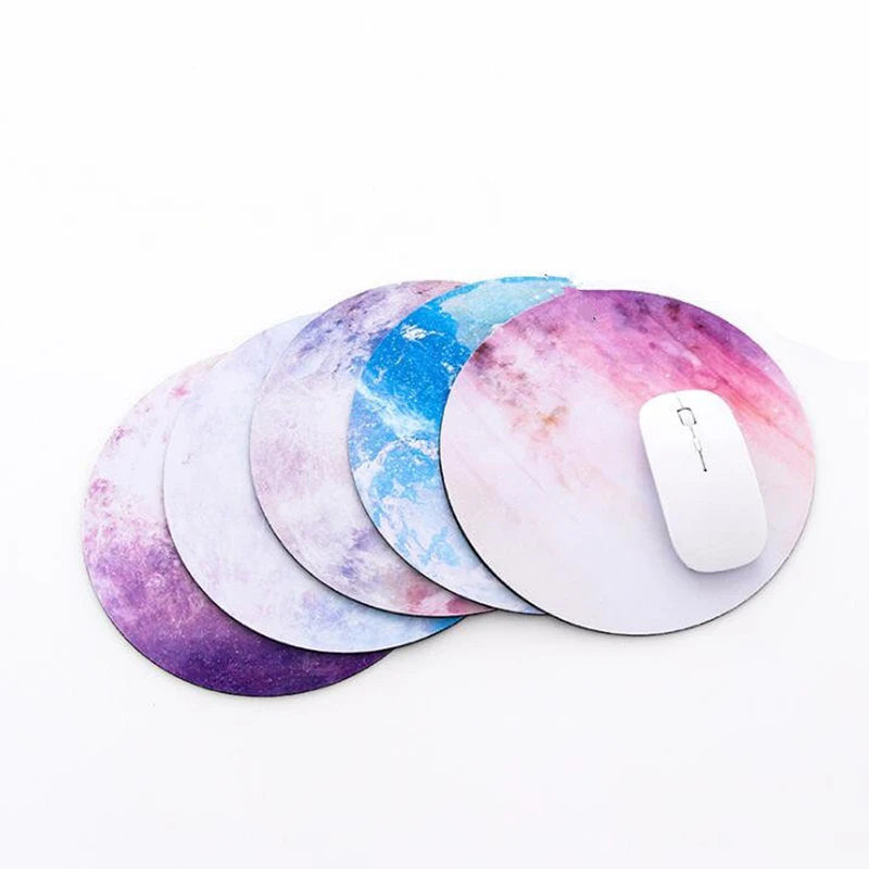 1 шт. Ультра мягкий круглый коврик для мыши с рисунком планеты звезды игровой