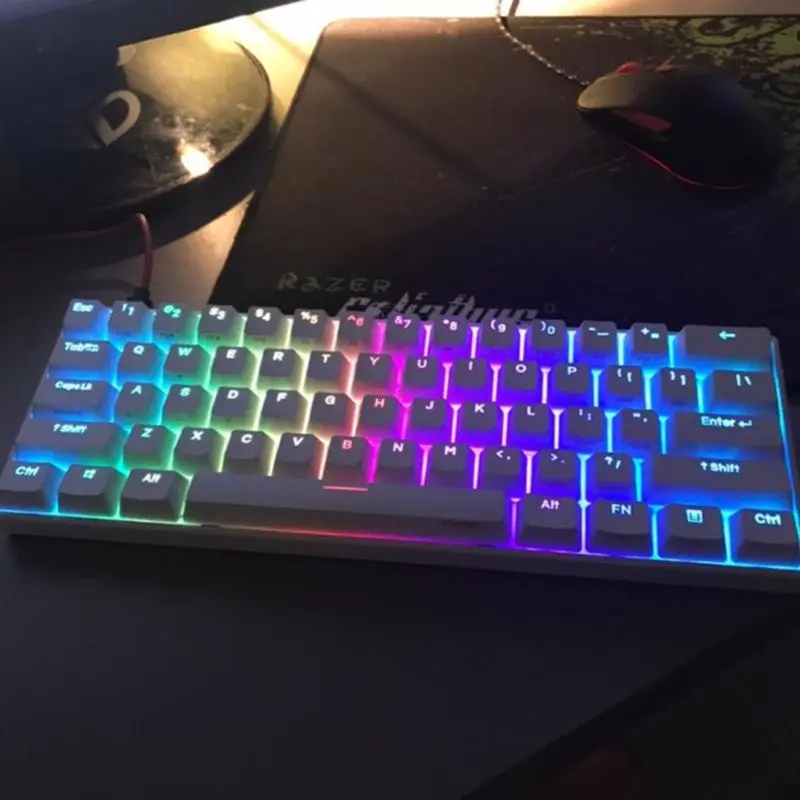 60% Mechanical Keyboard Bluetooth 4.0 Type-C RGB 61 Keys Mechanical Gaming Keyboard Cherry Blue Red Sliver Switch