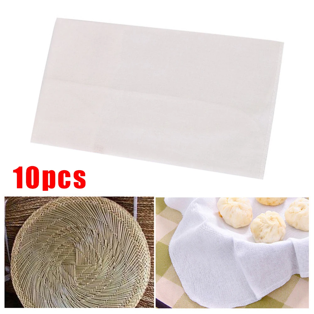 

Food Steamer Cloth 10pcs/set Cotton Gauze Bun Cloths White Non-stick Hot