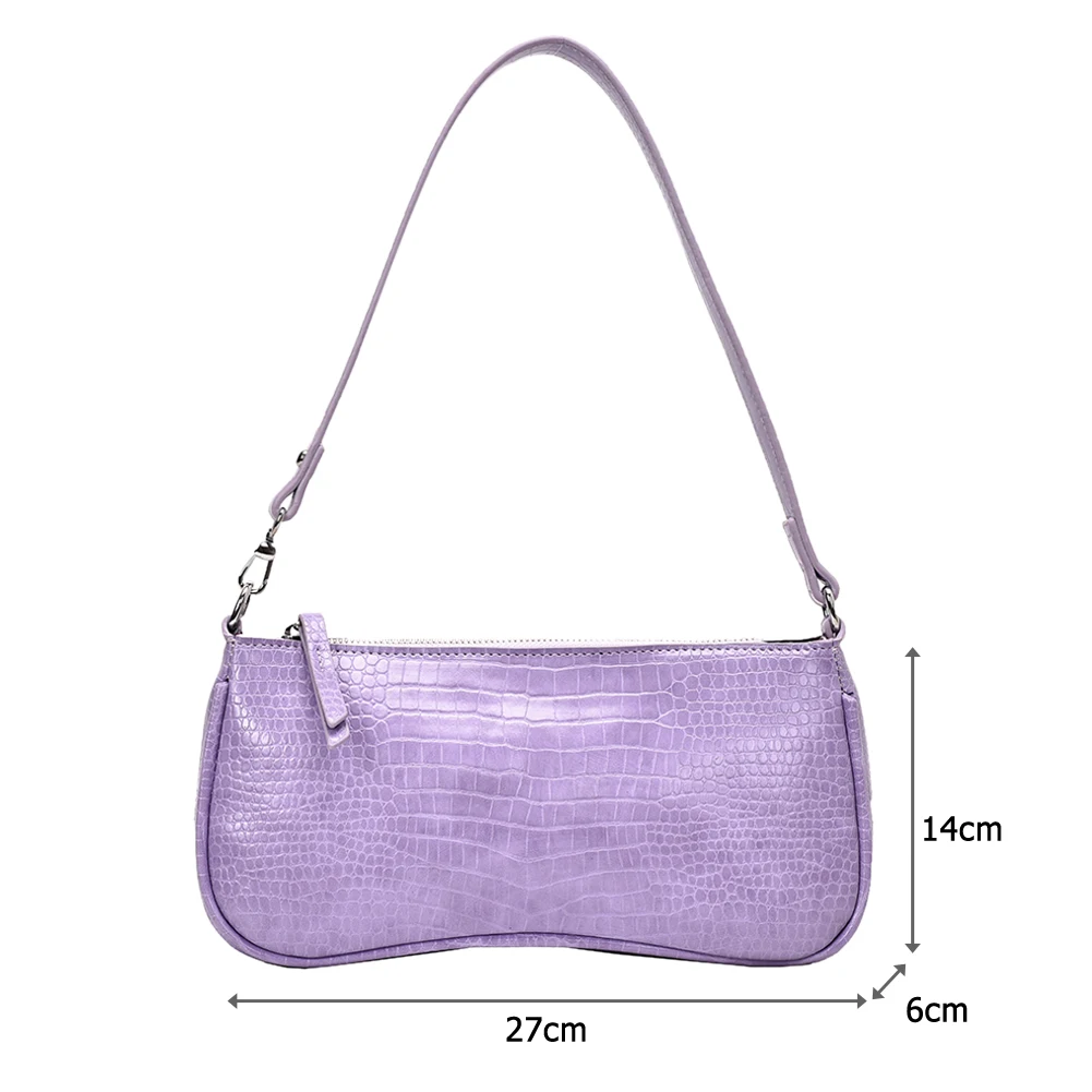 

Retro Alligator Pattern Women Small Handbags Short Strap Quality PU Leather Square Bags Solid Zipper Shoulder Bag Female Gifts