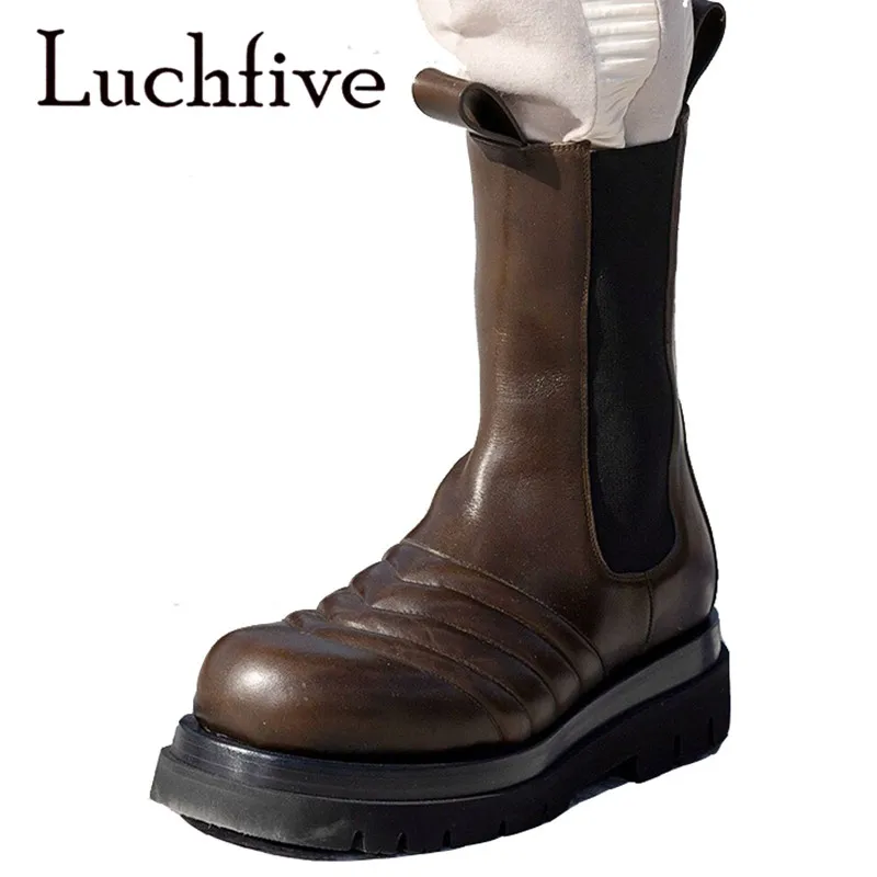 Ботинки Челси женские из натуральной кожи модельные полусапожки на плоской