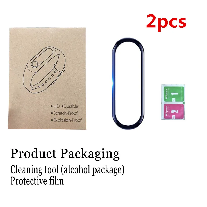 2pcs 3D Защитная пленка для Xiaomi Mi Band 4, защитная пленка для экрана, полное покрытие для Xiaomi Mi Band 4, аксессуары для смарт-браслета - Цвет: 2pcs