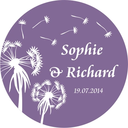 

New Paper,Custom Adhesive Sticker / Label,For Wedding / Party,Circle 5cm
