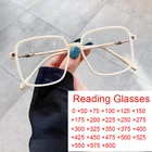 Очки для чтения унисекс, квадратная металлическая оправа, с защитой от сисветильник, для пресбиопии, TR, 2021