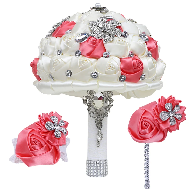 Коллекция рекламные невесты или подружки букет арбузно-красный Стразы