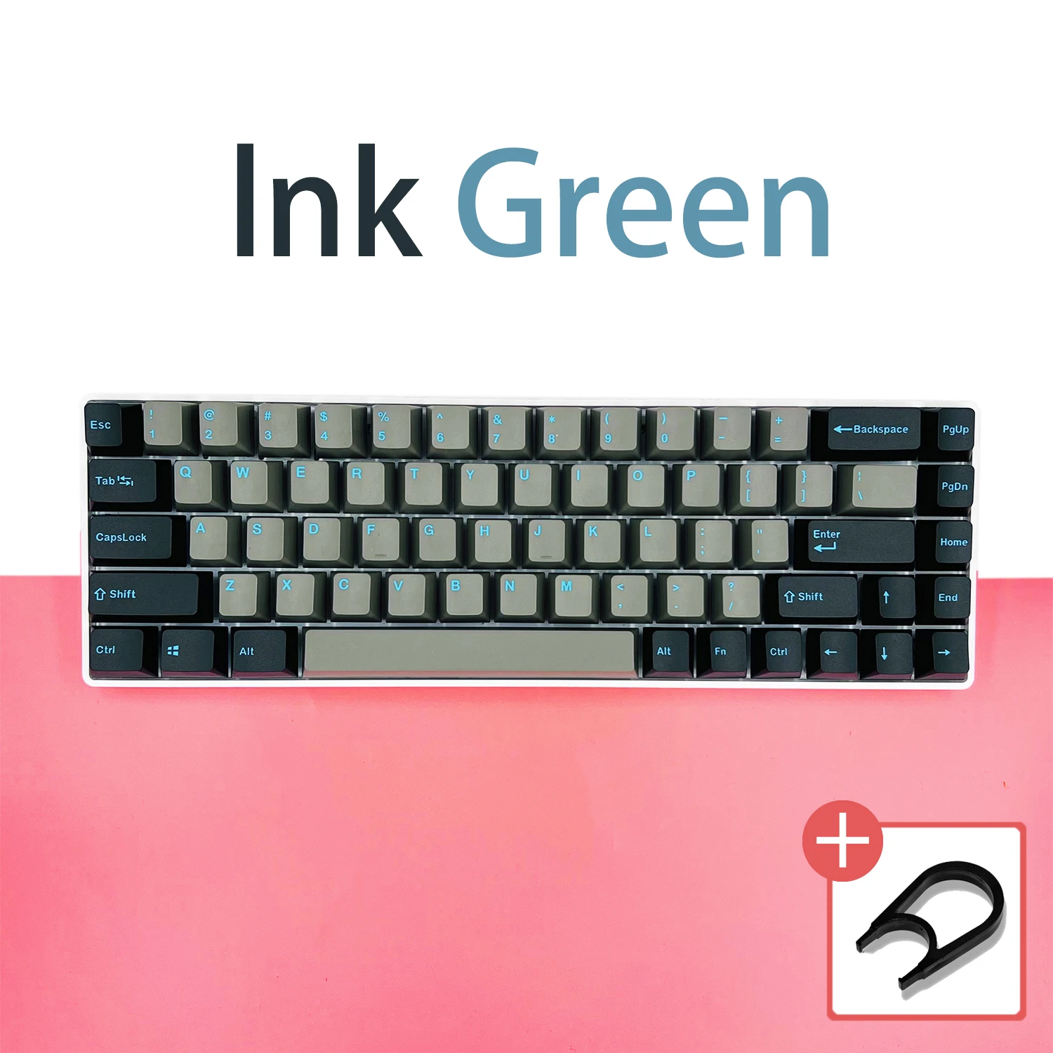 

123-key PBT lnk Green Two-Color Injection Keyset OEM Profile Keycaps Compatible with MX Switches Mechanical Keyboard