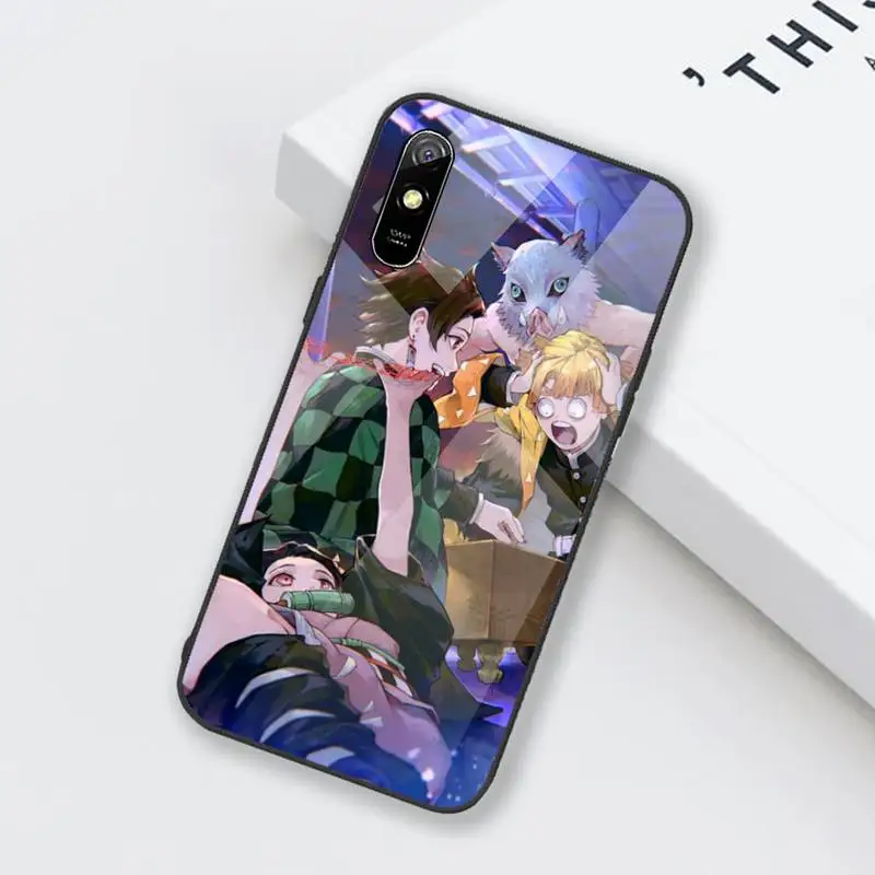 

Japan Demon Slayer Phone Case Tempered glass For xiaomi Redmi 4X 5 6 6A 8 8SE MIX 2 2S Note 3 4 5 6 7 PLUS PRO