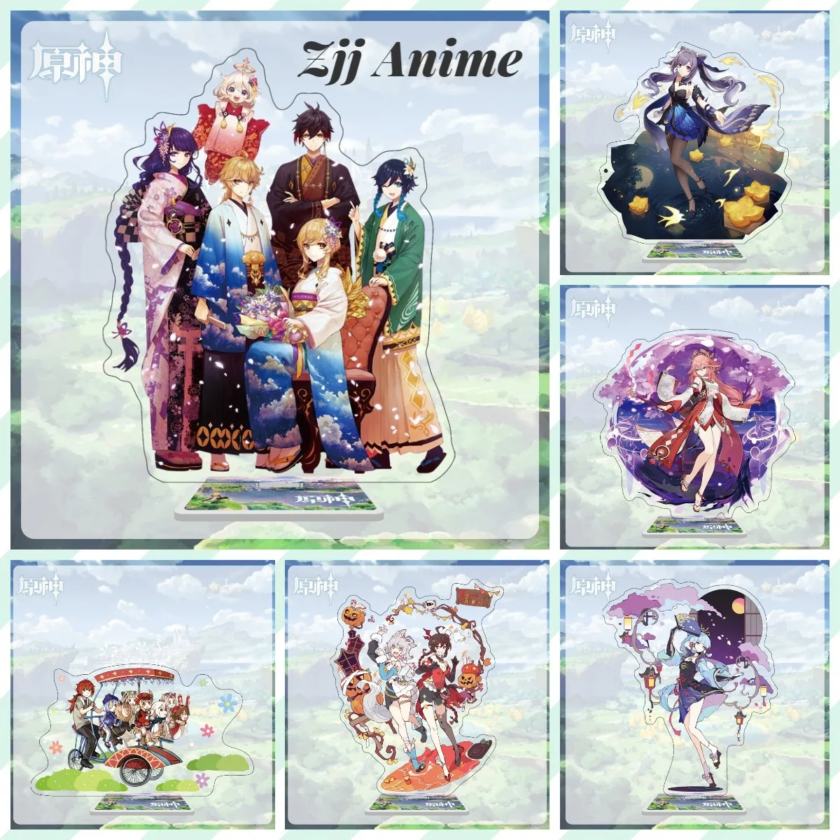 

Anime Genshin Impact Figure Ganyu Yae Miko Xiao Venti Hutao Zhongli Acrylic Stand Model Plate Desk Decor Standing Sign Keychain