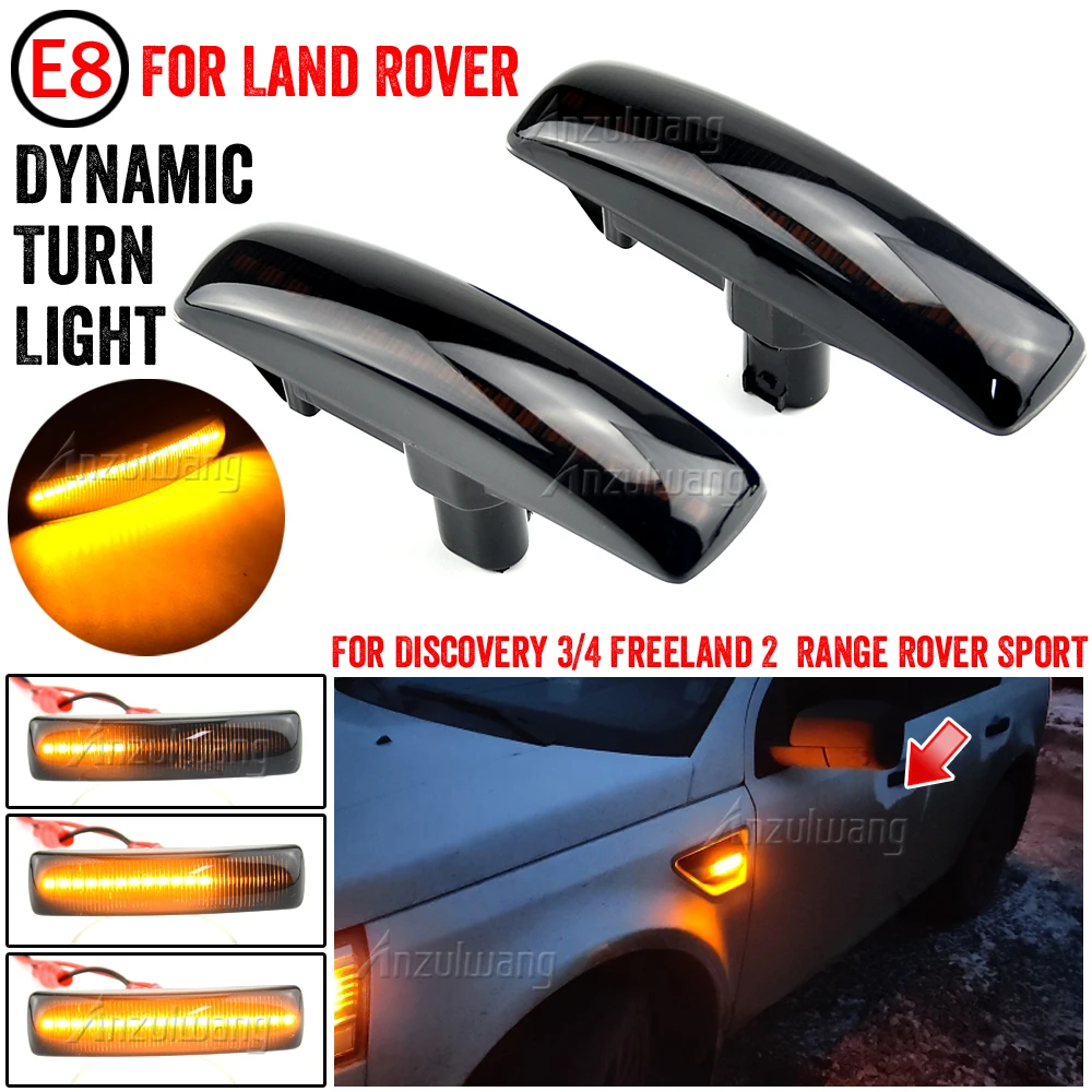 

2x LED Dynamic Side Marker Light for Land Rover Discovery 3& 4 Freeland 2 Range Rover Sport LED Side Indicator Blinker Turn Lamp