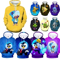 100 160cm kids new print clothes leon hoodie boy streetwear harajuku children game anime oversize pullover kids girl sweatshirt