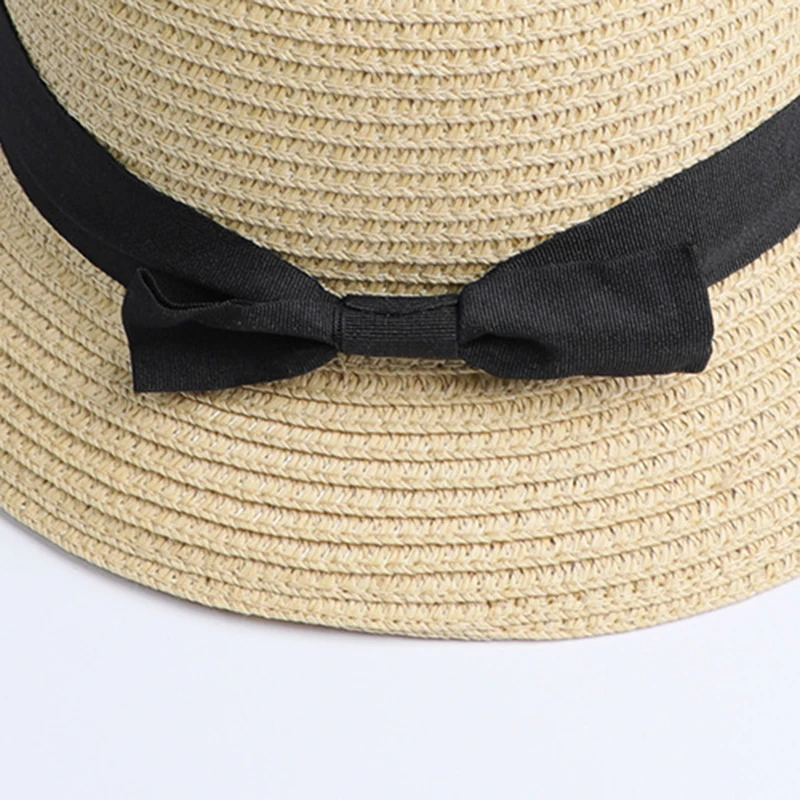 Шляпа Соломенная женская с большими полями и бантом для детей взрослых|Мужские