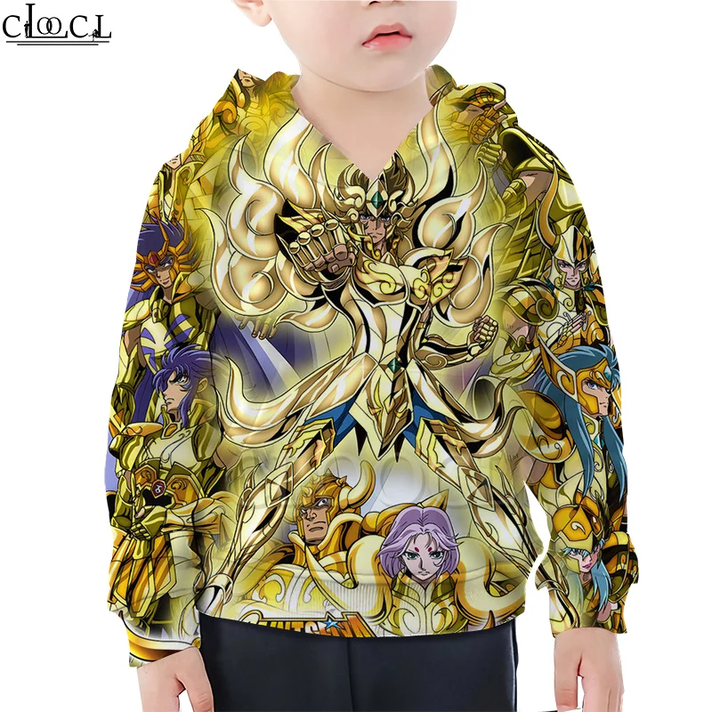 

CLOOCL Anime The Knights of the Zodiac Saint Seiya Hoodies Boy Girl 3D Print Children's Hoodie Harajuku Streetwear Cute Tops