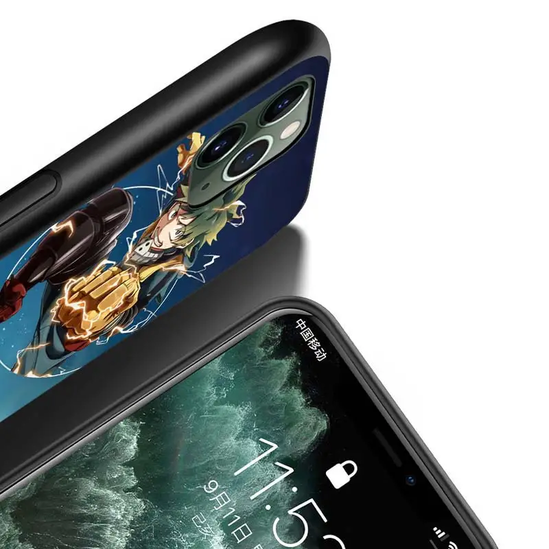 

Anime My Hero Academia For iPhone 12 Pro Max Mini 11 Pro XS Max X XR 6S 6 7 8 Plus 5S Bright Black Phone Case