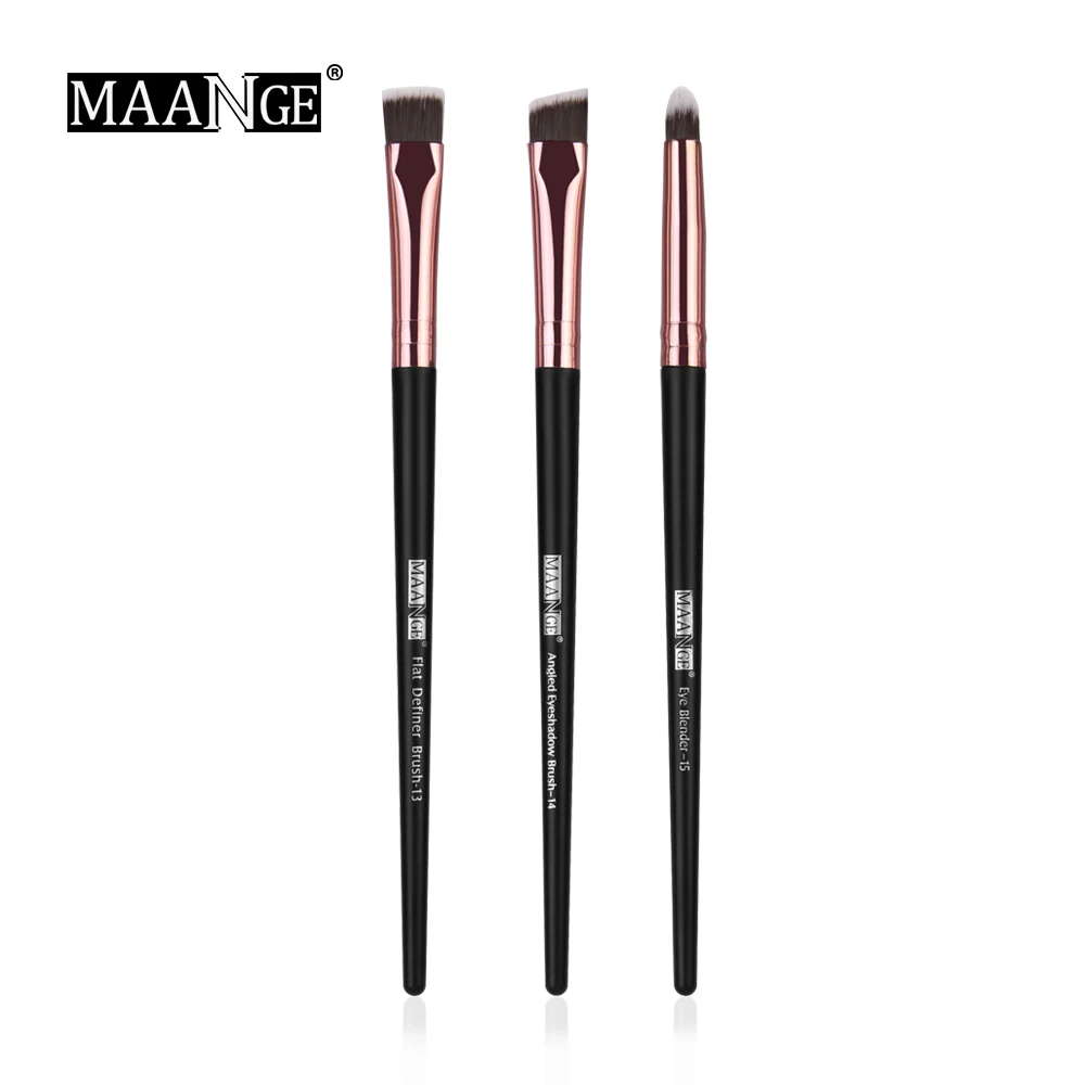 3PCS Black MAANGE Новые кисти для макияжа 3-12 шт профессиональное смешивание кисточка для век для макияжа Набор косметический - Handle Color: 3PCS Black