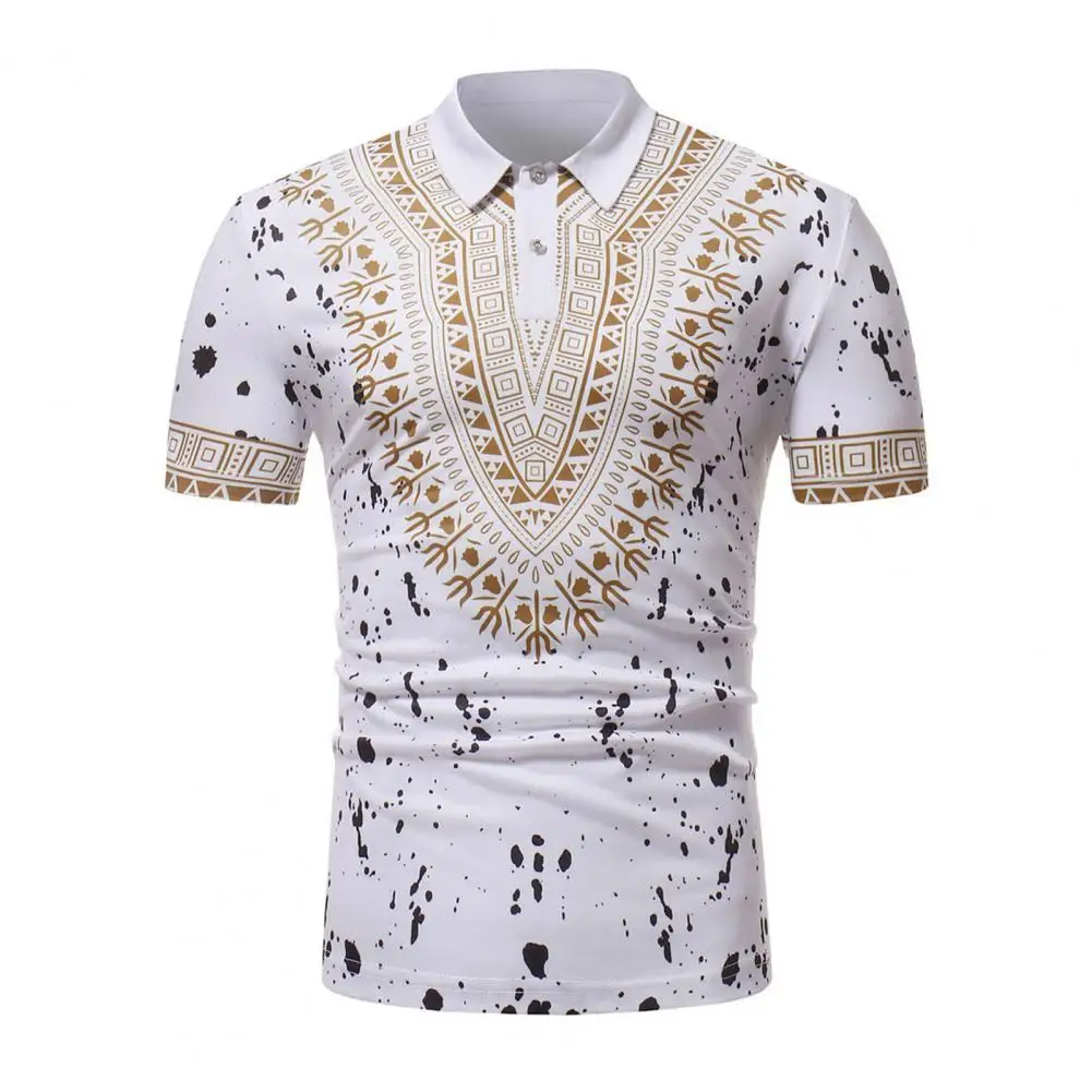 

80%HOT T-shirt African Turk Printed Breathable Polyester Short Sleeve Men Shirts for Travel