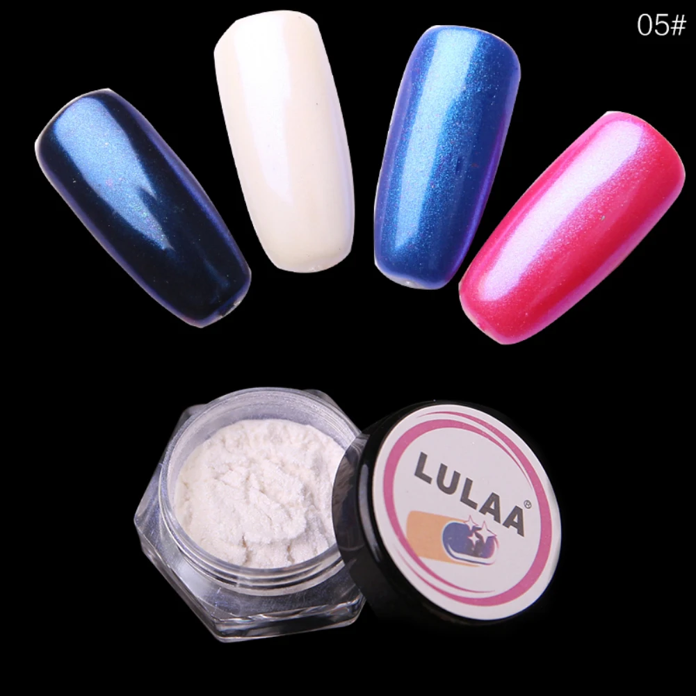 05 Lulaa 1 коробка Волшебная зеркальная пудра для ногтей перламутровая втирка для ногтей пыль маникюр Дизайн ногтей Блеск хром порошок украшения для ногтей TSLM1 - Цвет: 05