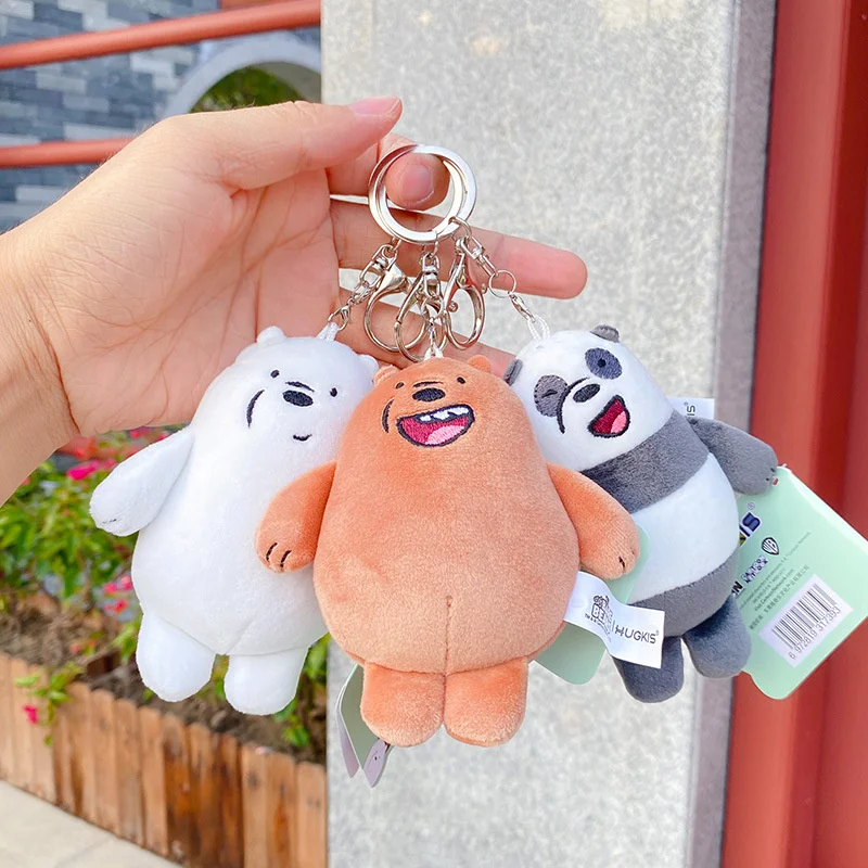 

Cute our naked bear bag pendant key chain Plush grasping machine doll student couple grasping machine doll bag llaveros kawaii