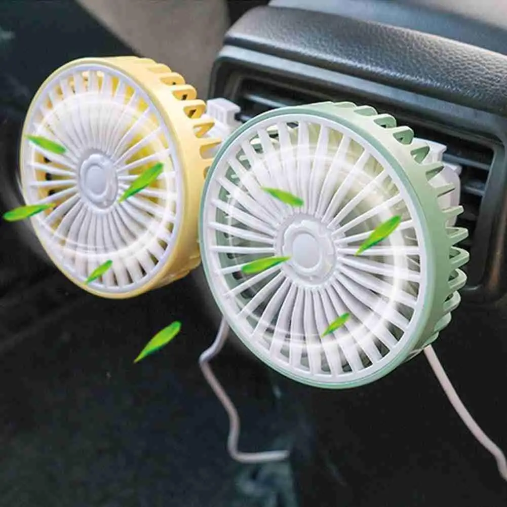 

Colorful Car Usb Fan 360 Degree Rotatable LED Lights Universal Cooling Fan Air Large Air Vent Mounted Wind Auto For Car Pow T1Z9