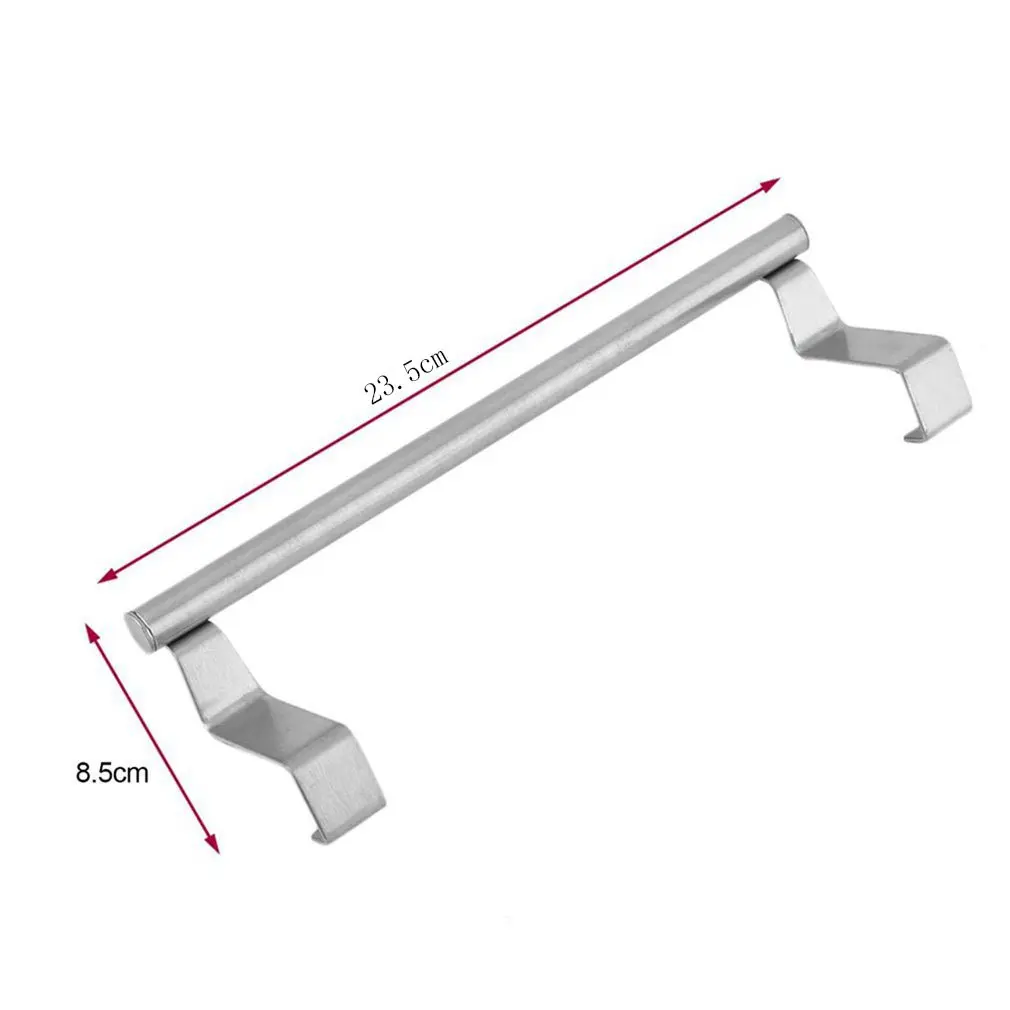 

1 pc Bathroom Door Kitchen Towel Over Holder Drawer Hook Storage Scarf Hanger Cabinet Hanging Stainless Steel Towel Rack