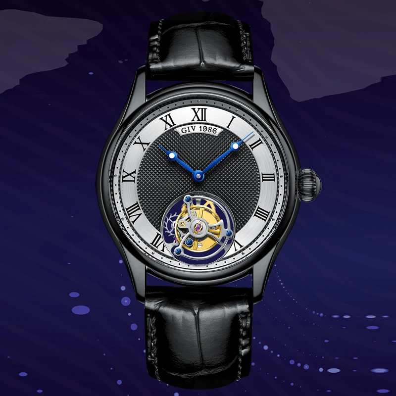 Часы для мужчин Роскошные повседневные модные часы Tourbillon механические