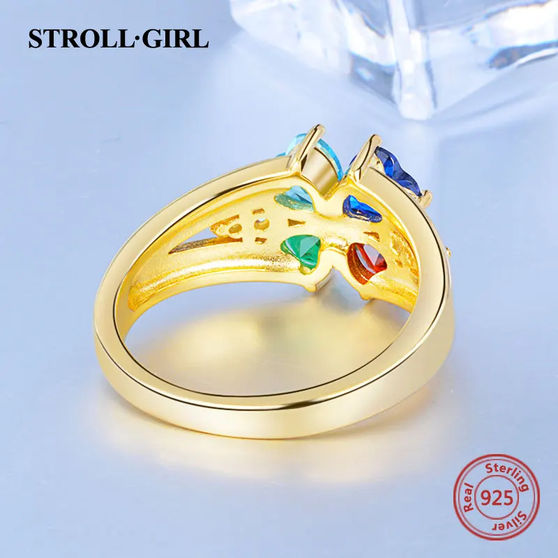 Strollgirl 925 пробы серебряные изготовленные на заказ с четырьмя камень талисман в