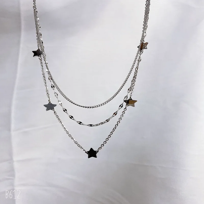 

Light Luxury Three-Layer XINGX Titanium Steel No Fading Necklace Women's Fashion New Style Collarbone Necklace High-GradeJewelry