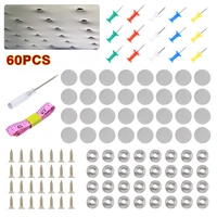 60pcs car roof rivets repair kit roof snap rivet retainer roof fixed guard with buckle screwdriver interior accessories