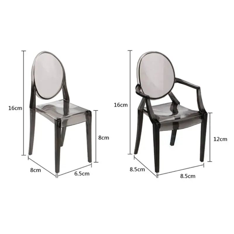 

1:6 Dollhouse Miniature Accessories Mini Doll House Clear Transparent Plastic Chair Furniture Decor Collection Gift