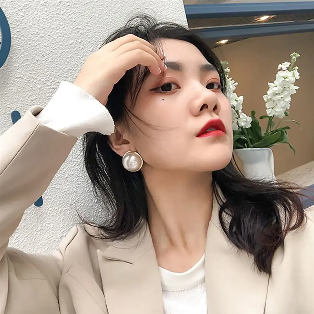 2020 Новые простые женские серьги с жемчугом корейские темпераментные на