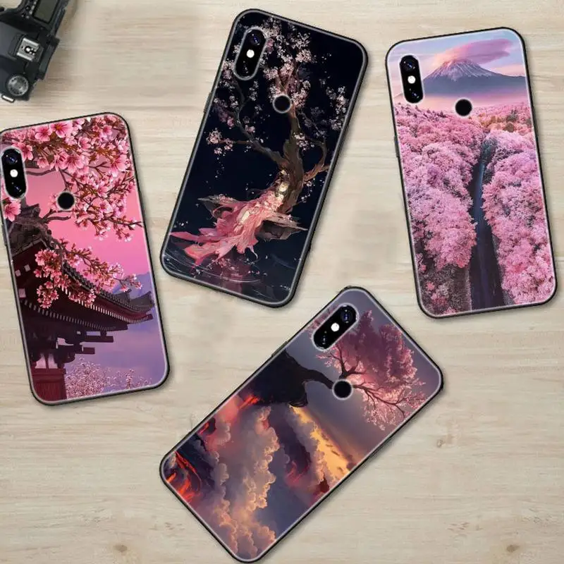 

Cherry Blossoms Phone Case For Xiaomi 8 9 Se 10 10pro Note 2 3 10 MIX2 S MAX2 3 F1 5X