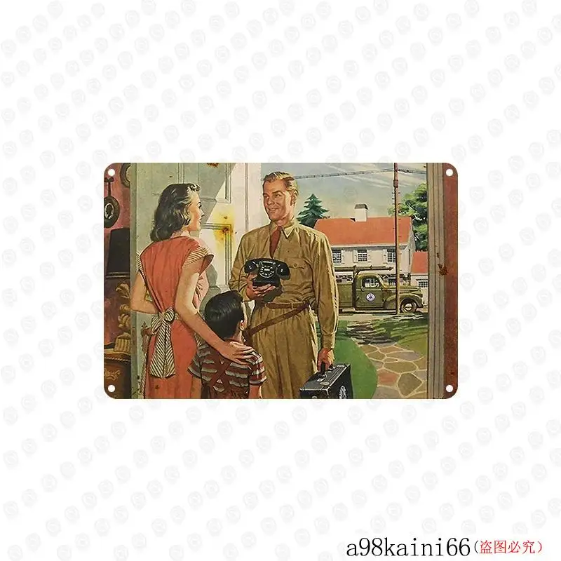 Vintage Picture Plate Metal Craft Tin Signs Garage Man Cave Room Wall Sticker Decor Bar Pub Home Retro Art | Дом и сад