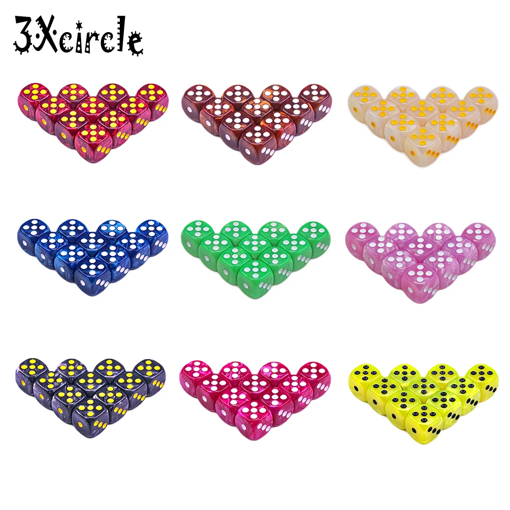 D6 Круглый угол шесть сторонний Стандартный Dot Dice Die Lava Swirl для обучения математике