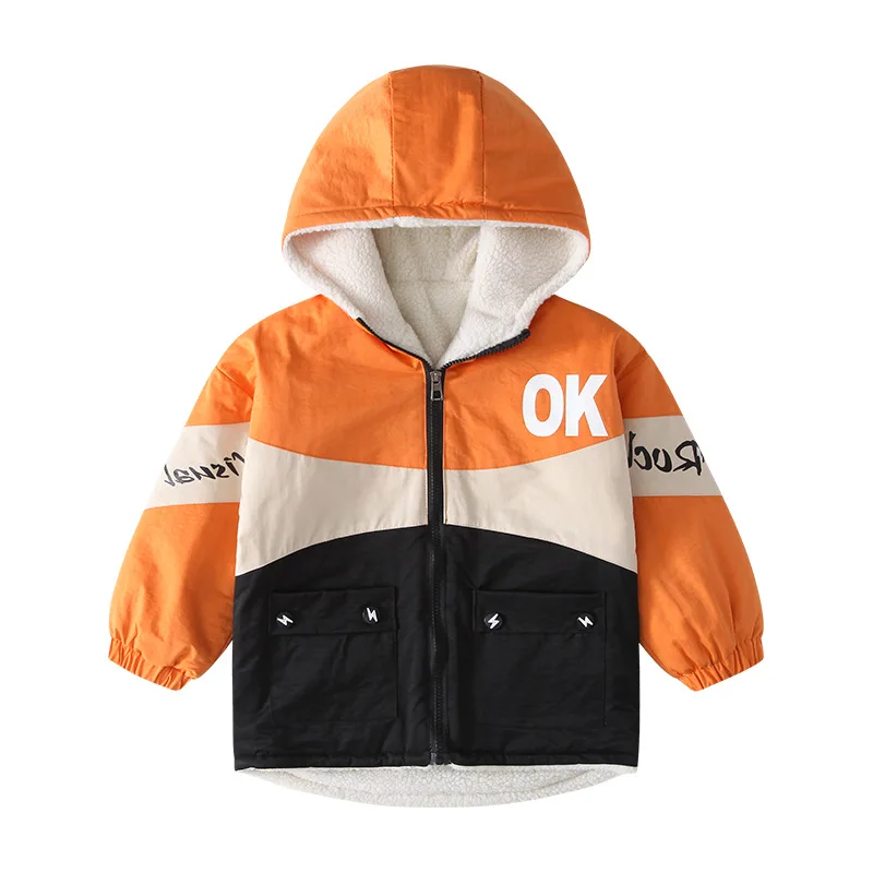 

Girl Winter Thick Jackets Hooded Warm Infant Long Sleeve Cotton Padded Plus Velvet Coat Girls Parka Heavyweight Outerwear