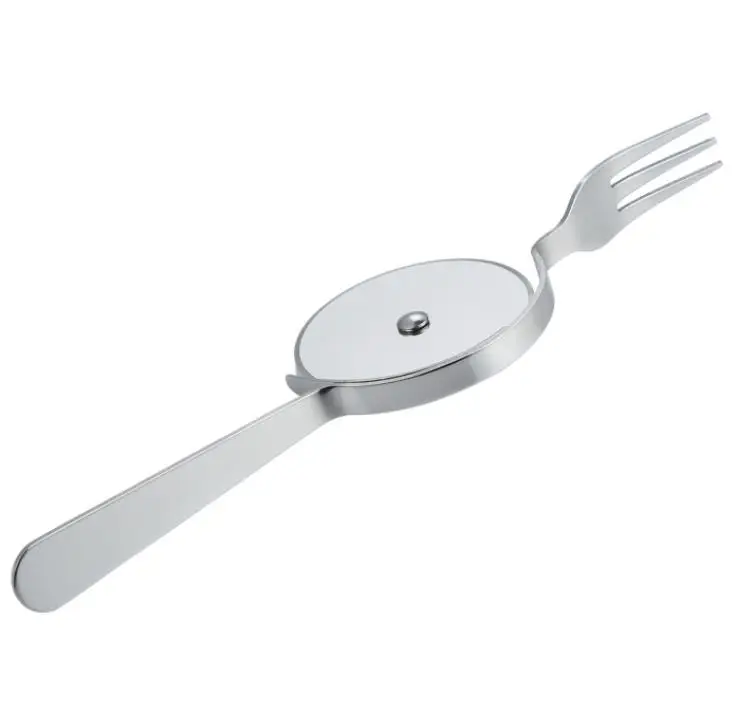 

2in1 Pizza Cutter Pizza Wheel and Fork Cake Server Shovel Slicer Spatula Kitchen Oven Scraper DIY Tool Baking Supplies SN4055