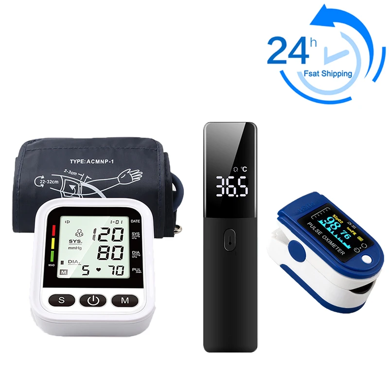 Тонометр монитор артериального давления Пальчиковый Пульсоксиметр кислорода в