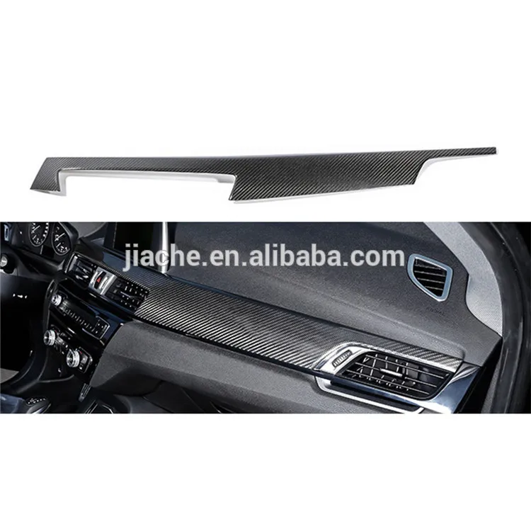 

6 PCS Dry Carbon Fiber Car Center Console Panel Trim Door trim Interior Cover For BMW X1 2016 2017 2018 2019 LHD Car accessories