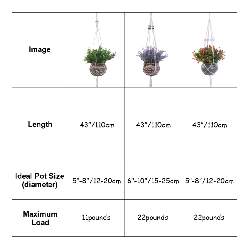 

Hanging Planters For Garden Home Decoration,Handmade Indoor Outdoor Hanging Planter Holder Basket Flower Pot Holder Cotton Rope
