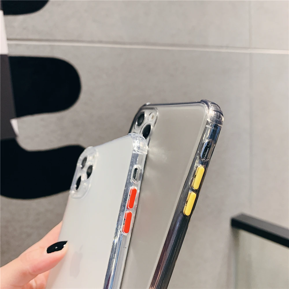 

Contrast Color Frame Drop Proof Bumper Phone Case For iPhone 12 11 Pro XS Max XR X 8 7 6s Plus Shockproof Matte Full soft cover