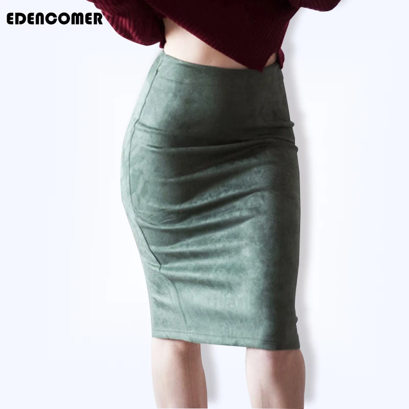 

Bust Skirt Faldas Mujer Moda 2019 New Autumn Solid Color Deer Leather Velvet Skirt High Waist Bag Buttocks Show Thin Skirts
