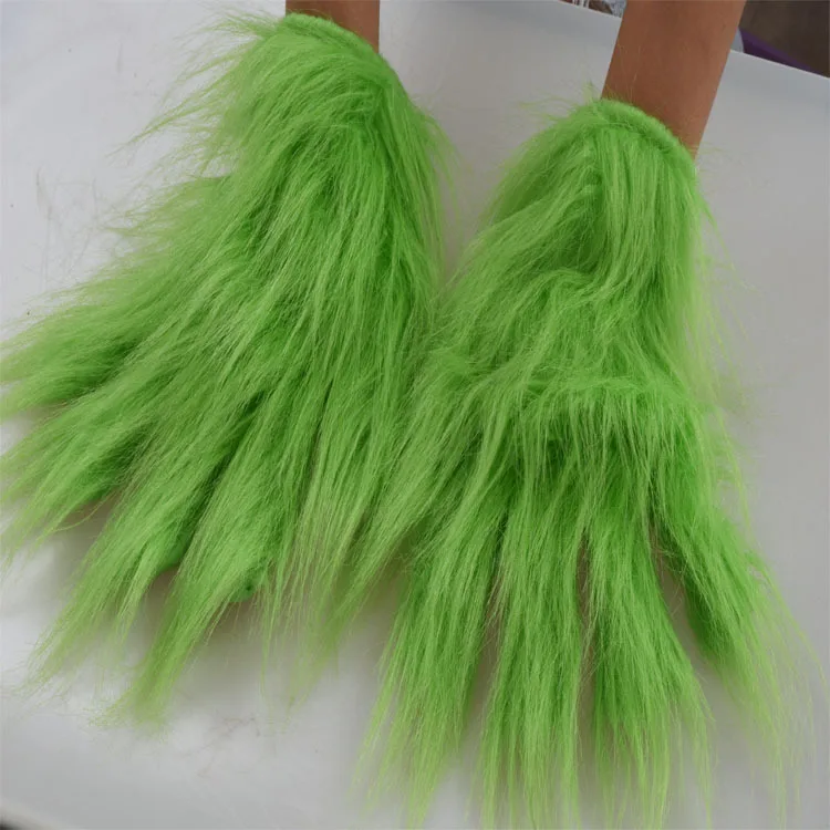gloves Смешной Grinch палантин Рождество маска для вечеринки Косплей Санта Рождество полный голова латексная маска далее взрослый костюм маска реквизит - Цвет: gloves