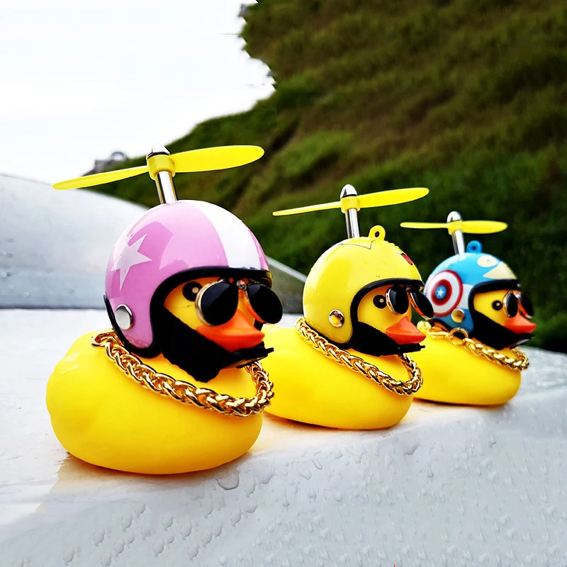 Маленькая желтая утка украшение для автомобиля шлем мотоцикла наружная