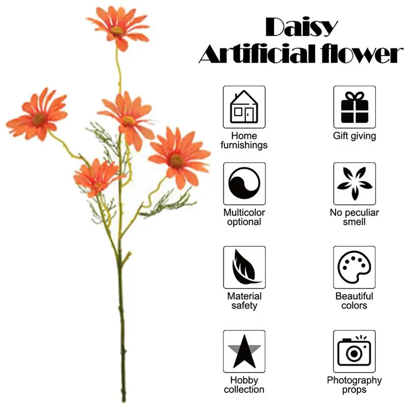 

Artificial Flowers Bouquet DIY Art Simulation Daisy Artificial Silk Flowers Table Centerpieces For Wedding Festival Decoration