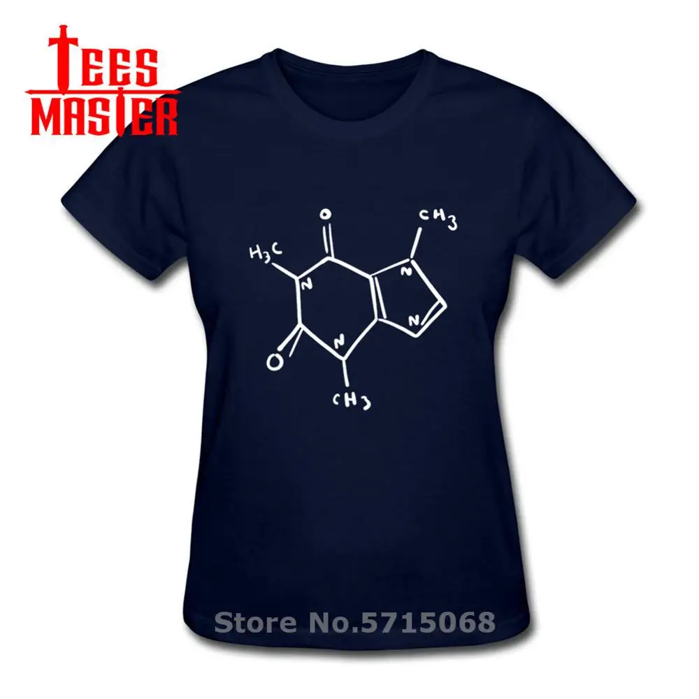 Новые повседневные женские футболки Радужная футболка с кофеином химия молекула